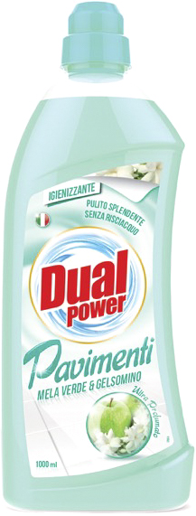 Засіб для миття підлоги DUAL POWER Зелене яблуко і жасмин, 1 л